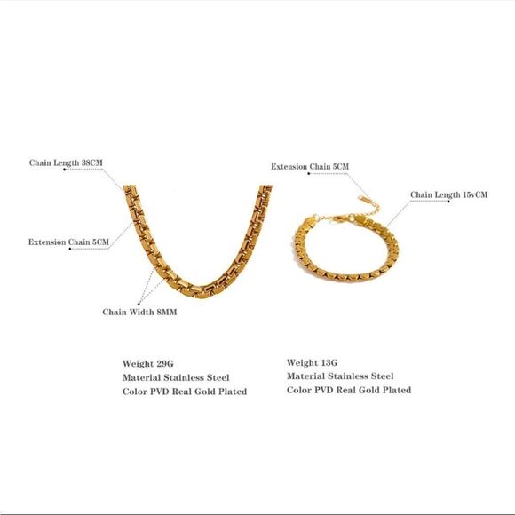 - #24 NEW 18K Gold Chunky Chain Necklace - Picture 3 of 6